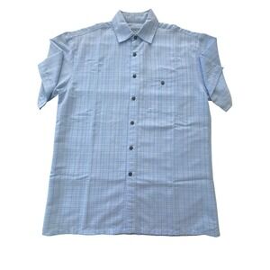 Windham Pointe Plaid Short Sleeve Lightweight Blue Shirt Size XL Preppy‎ Casual